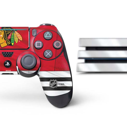 NHL Blackhawks Red Stripes PS4 Pro Bundle Skin
