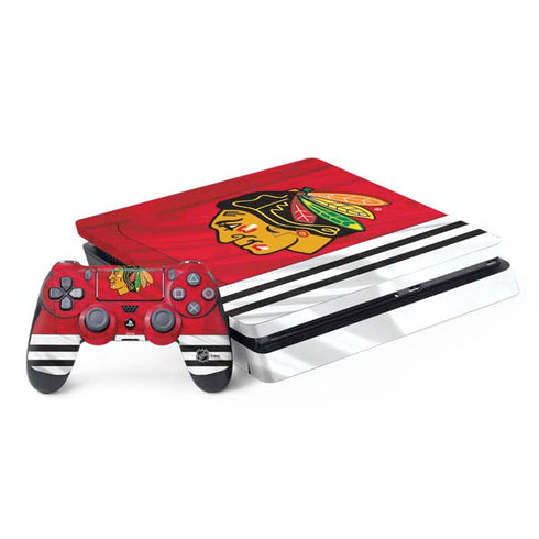 NHL Blackhawks Red Stripes PS4 Slim Bundle Skin
