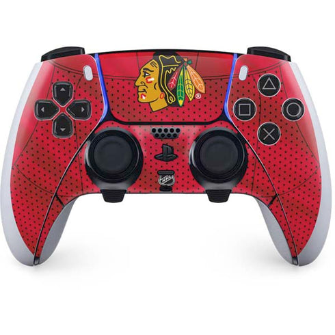 NHL Blackhawks Red Stripes PS5 DualSense Edge Pro Controller Skin
