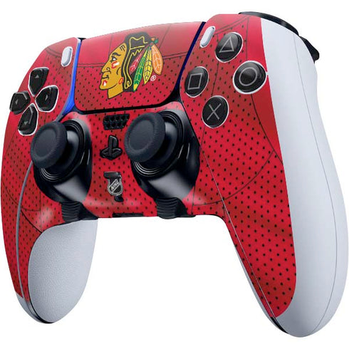 NHL Blackhawks Red Stripes PS5 DualSense Edge Pro Controller Skin