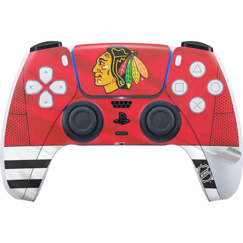 NHL Blackhawks Red Stripes PS5 Pro Disk Bundle Skin