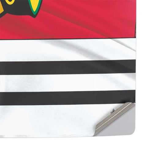NHL Blackhawks Red Stripes PS5 Slim Digital Edition Console Skin