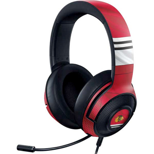NHL Blackhawks Red Stripes Razer Kraken X Skin