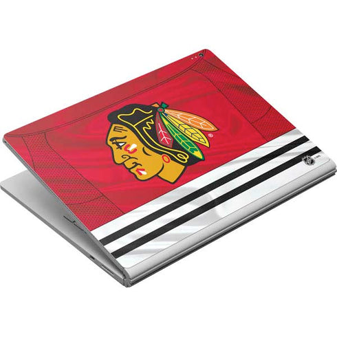 NHL Blackhawks Red Stripes Surface Book Skin
