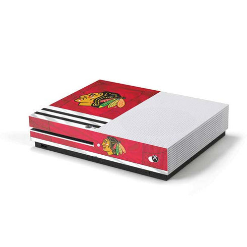 NHL Blackhawks Red Stripes Xbox One S Console Skin