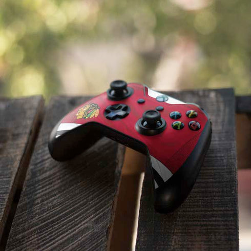 NHL Blackhawks Red Stripes Xbox One S Controller Skin