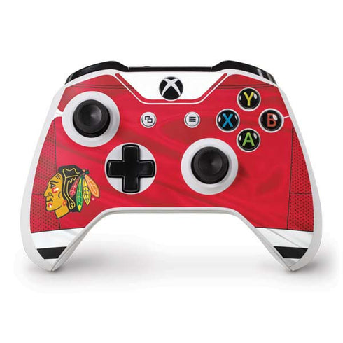 NHL Blackhawks Red Stripes Xbox One S Controller Skin