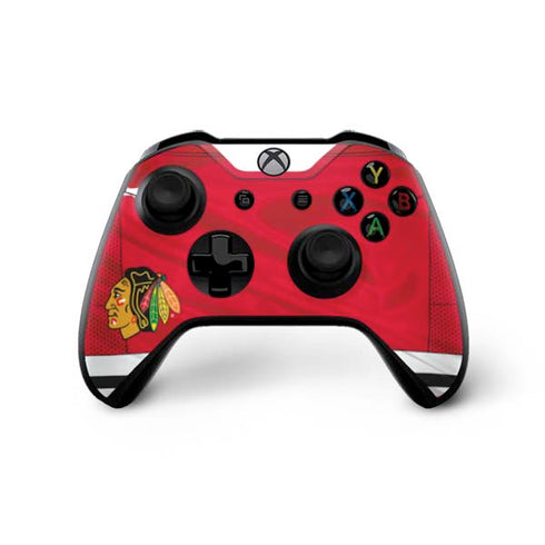 NHL Blackhawks Red Stripes Xbox One X Controller Skin