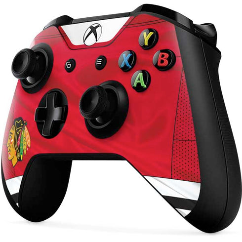 NHL Blackhawks Red Stripes Xbox One X Controller Skin