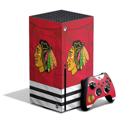 NHL Blackhawks Red Stripes Xbox Series X Bundle Skin