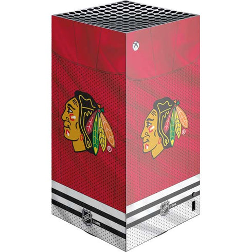 NHL Blackhawks Red Stripes XBox Series X Digital Edition Console Skin