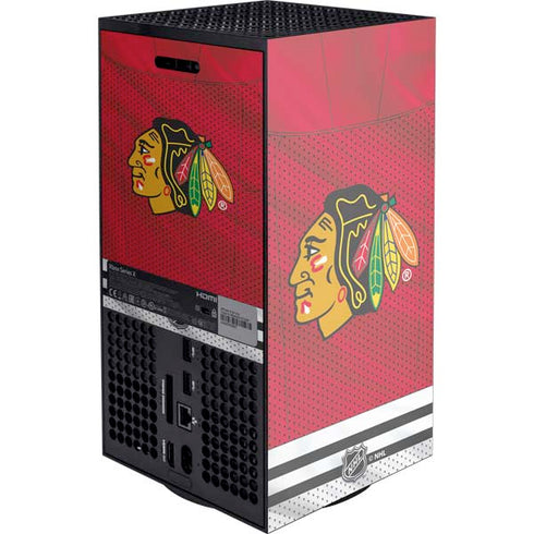 NHL Blackhawks Red Stripes XBox Series X Digital Edition Console Skin