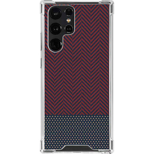 Blocked Polka Dot Chevron Galaxy S23 Ultra Clear Case