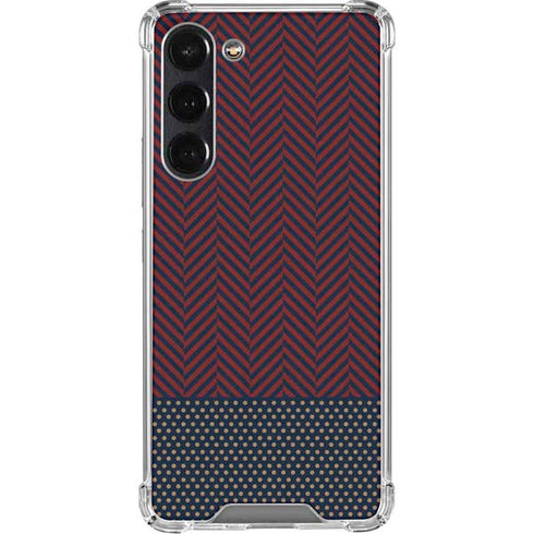 Blocked Polka Dot Chevron Galaxy S24 FE Clear Case