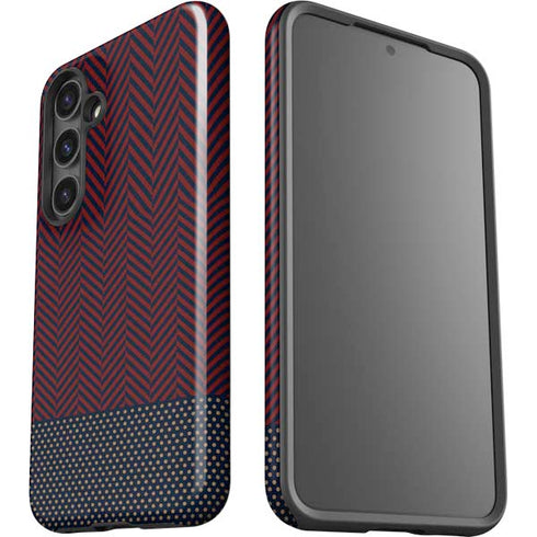 Blocked Polka Dot Chevron Galaxy S25 Plus Impact Case