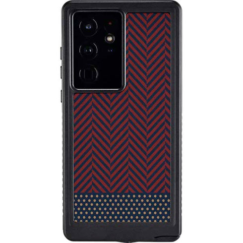 Blocked Polka Dot Chevron Galaxy S24 Ultra Waterproof Case