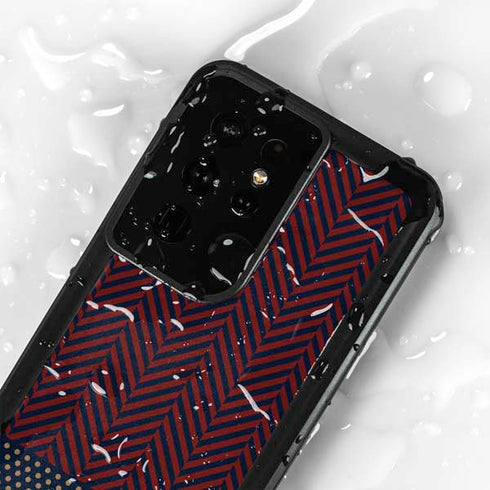 Blocked Polka Dot Chevron Galaxy S24 Ultra Waterproof Case