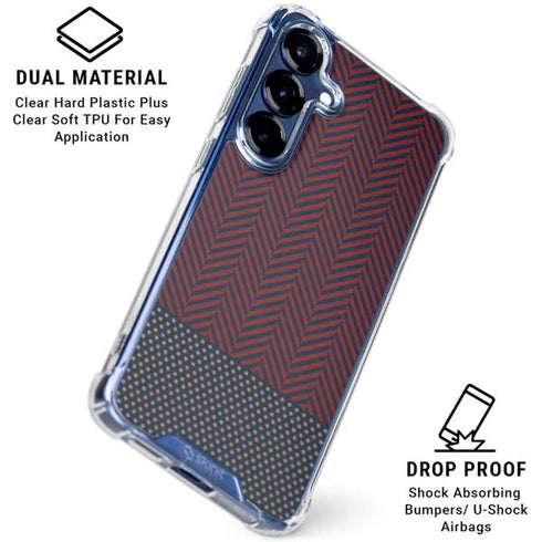 Blocked Polka Dot Chevron Galaxy S25 Clear Case