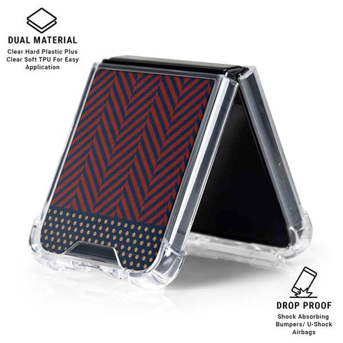 Blocked Polka Dot Chevron Galaxy Z Flip6 Clear Case