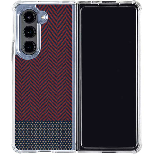 Blocked Polka Dot Chevron Galaxy Z Fold5 5G Clear Case