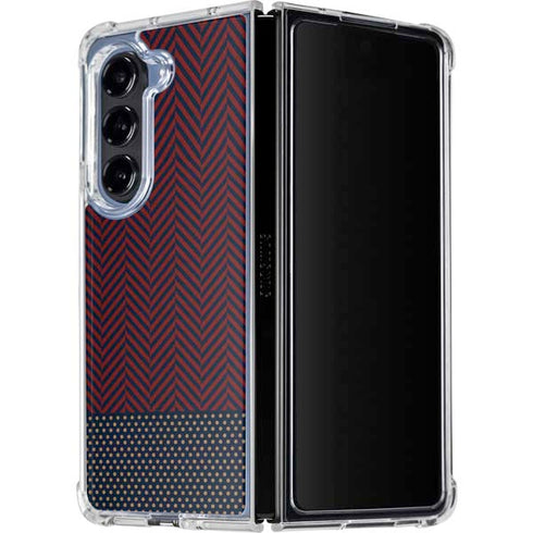 Blocked Polka Dot Chevron Galaxy Z Fold5 5G Clear Case