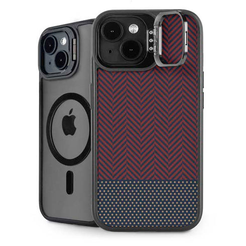 Blocked Polka Dot Chevron iPhone 15 Plus Kickstand Case