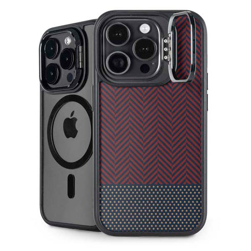 Blocked Polka Dot Chevron iPhone 15 Pro Max Kickstand Case