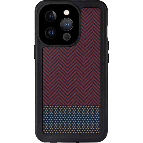 Blocked Polka Dot Chevron iPhone 15 Pro Waterproof Case