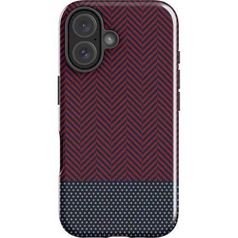 Blocked Polka Dot Chevron iPhone 16 Plus Impact Case