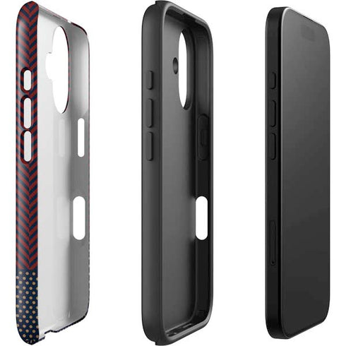 Blocked Polka Dot Chevron iPhone 16 Plus Impact Case