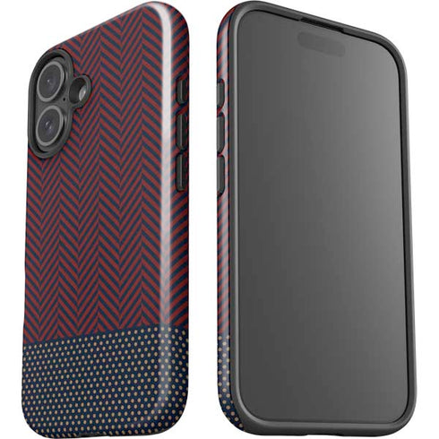 Blocked Polka Dot Chevron iPhone 16 Plus Impact Case