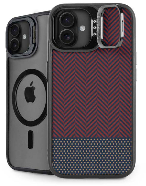 Blocked Polka Dot Chevron iPhone 16 Plus Kickstand Case