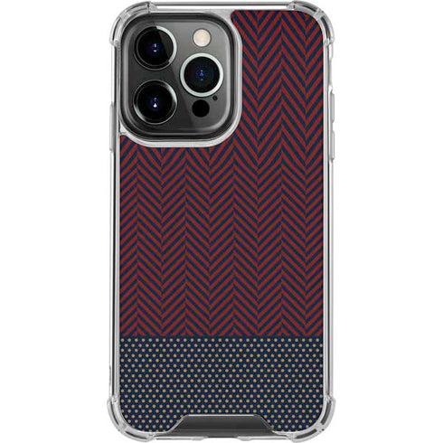 Blocked Polka Dot Chevron iPhone 16 Pro Clear Case