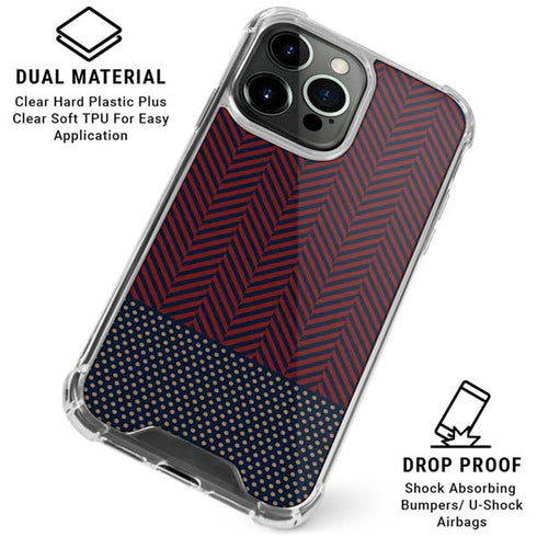 Blocked Polka Dot Chevron iPhone 16 Pro Clear Case