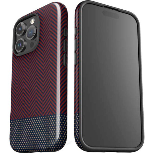 Blocked Polka Dot Chevron iPhone 16 Pro Impact Case