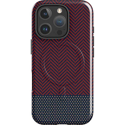 Blocked Polka Dot Chevron iPhone 16 Pro Magsafe Impact Case