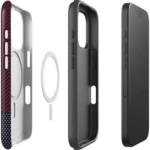 Blocked Polka Dot Chevron iPhone 16 Pro Magsafe Impact Case