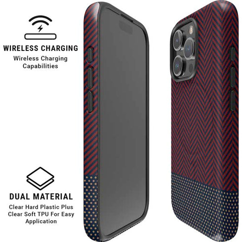 Blocked Polka Dot Chevron iPhone 16 Pro Magsafe Impact Case