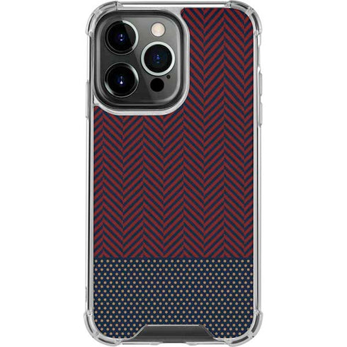 Blocked Polka Dot Chevron iPhone 16 Pro Max Clear Case