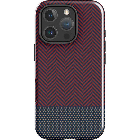 Blocked Polka Dot Chevron iPhone 16 Pro Max Impact Case