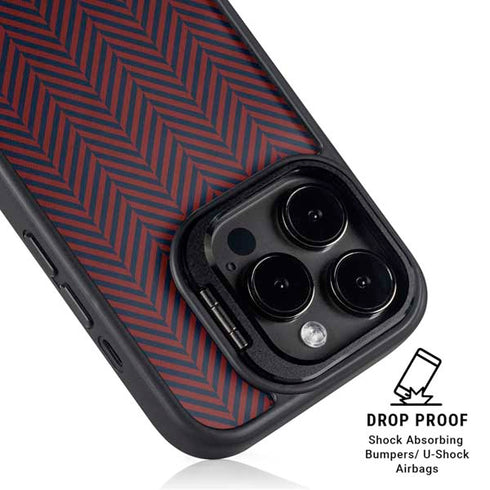 Blocked Polka Dot Chevron iPhone 16 Pro Max Kickstand Case