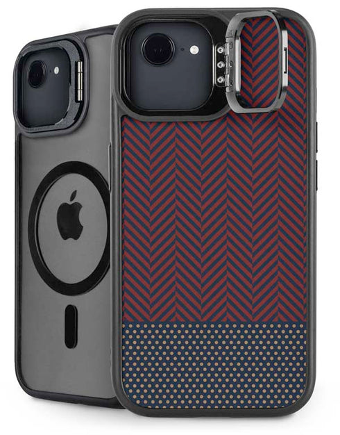 Blocked Polka Dot Chevron iPhone 16e Kickstand Case