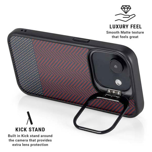 Blocked Polka Dot Chevron iPhone 16e Kickstand Case