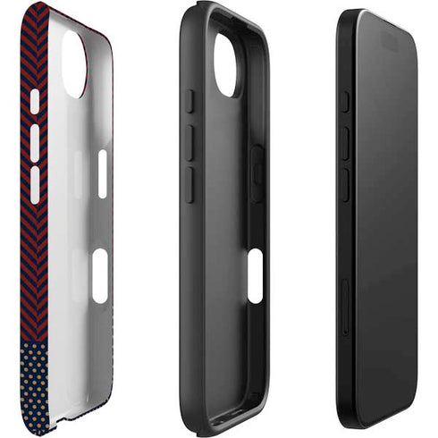 Blocked Polka Dot Chevron iPhone 16e Impact Case