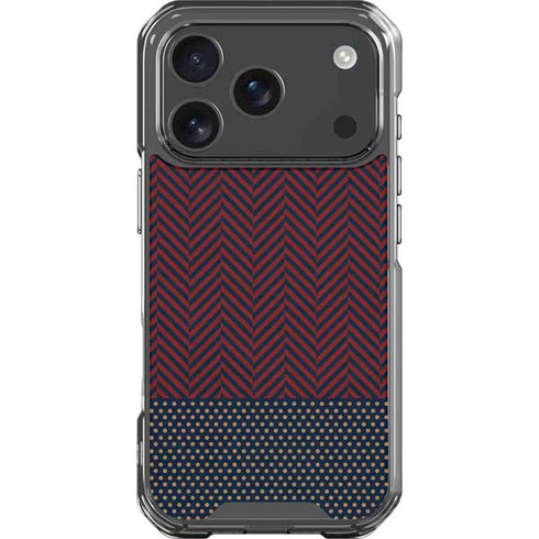Blocked Polka Dot Chevron iPhone 18 Pro Clear Case