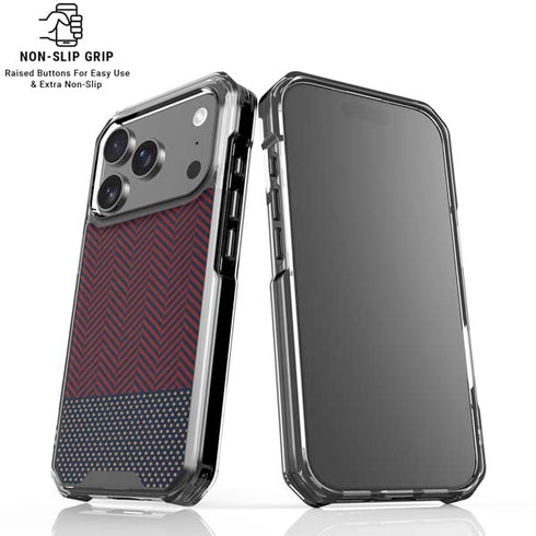 Blocked Polka Dot Chevron iPhone 18 Pro Clear Case
