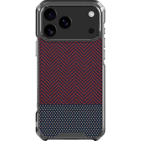 Blocked Polka Dot Chevron iPhone 18 Pro Max Clear Case