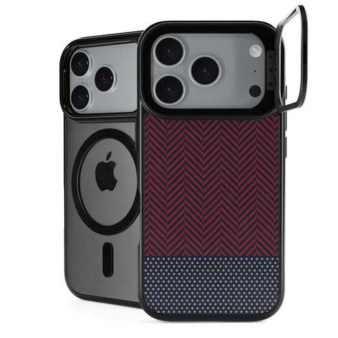 Blocked Polka Dot Chevron iPhone 18 Pro Max Kickstand Case