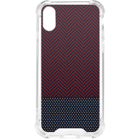 Blocked Polka Dot Chevron iPhone XS Clear Case