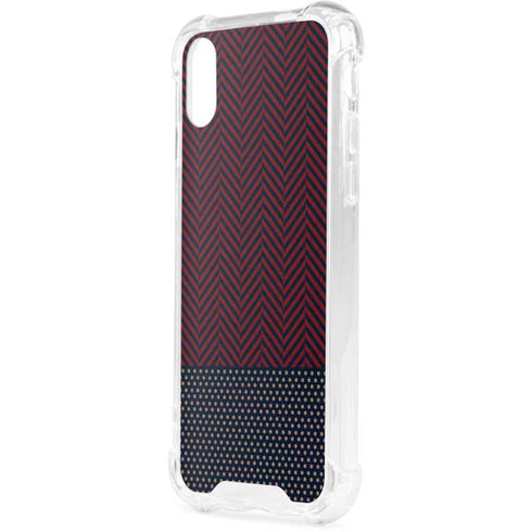 Blocked Polka Dot Chevron iPhone XS Clear Case
